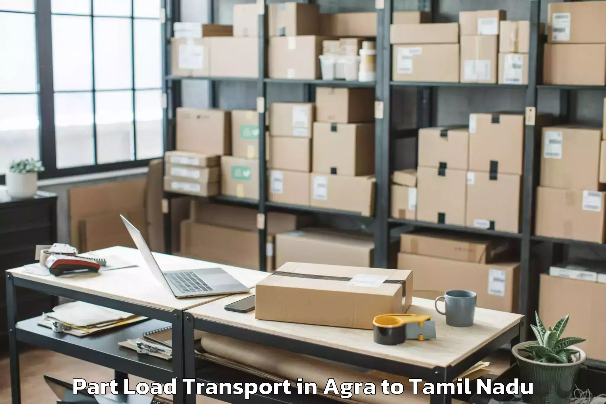 Book Agra to Vr Mall Chennai Part Load Transport Online